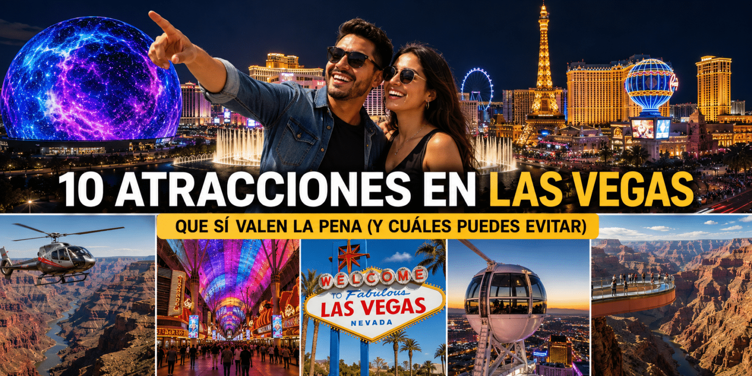 10 Atracciones en Las Vegas que Sí Valen la Pena (y Cuáles Puedes